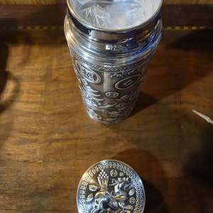 Fine Silver Drinking Cup Hundred Fu Healthy coffee/Hot tea/ Water Bottle 75g 5.5in H