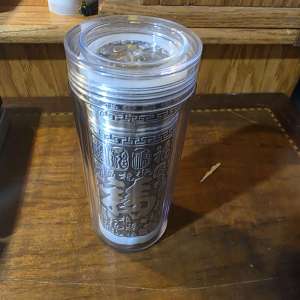 Fine Silver Drinking Cup Hundred Fu Healthy coffee/Hot tea/ Water Bottle 75g 5.5in H