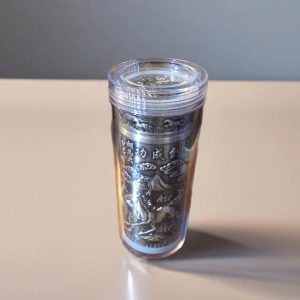 Fine Silver Drinking Cup Running Horse Healthy Water Bottle 5.5inch H