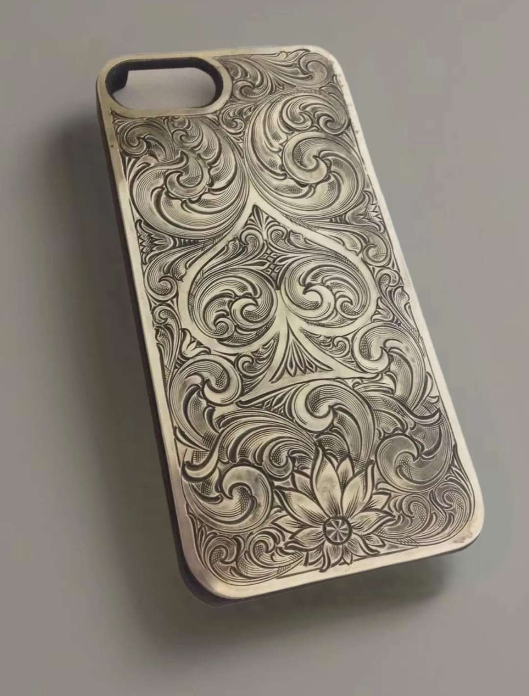 Each With Personal Customization 925 Oxidized Finish Silver Mobile Cover