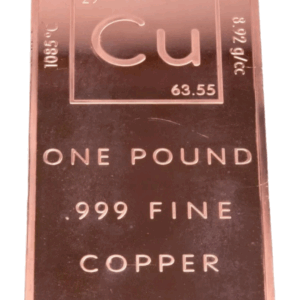 1 (One) Pound .999 Copper Bullion Bar By Unique Metals