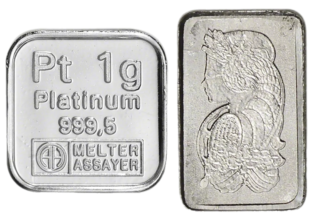 1 gram Platinum Bar - Random Brand - Secondary Market - 999.5 Fine