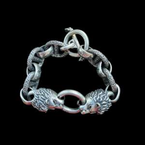 Mens Silver Dragon Braclet