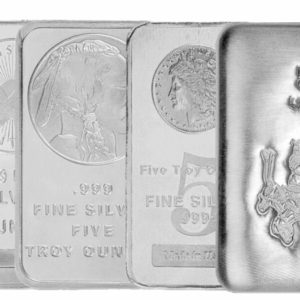 5 oz Silver Bar (Varied Condition, Any Mint) Random Brand